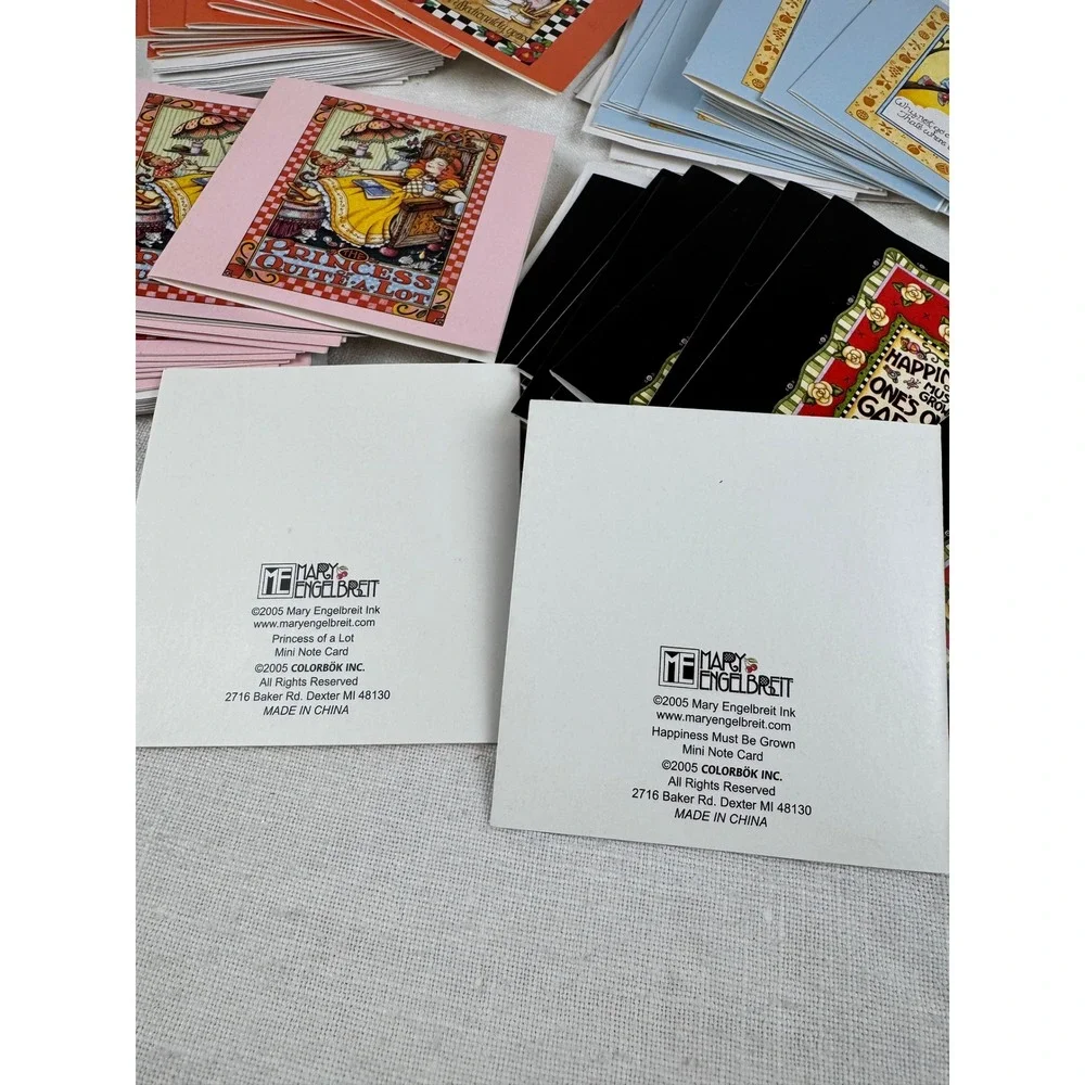 Mary Engelbreit 46 Mini Note Cards Envelopes Set 2005 Colorbok Blank Whimsical